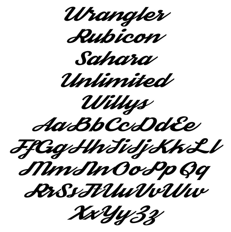 Custom "Classic Script" Hood Decals