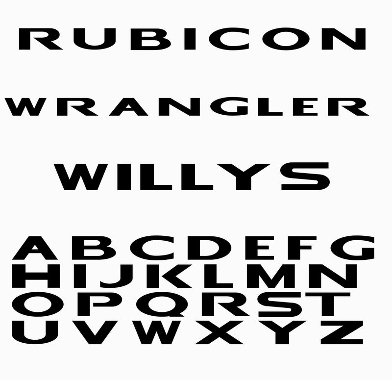 Custom "RUBICON" Style Hood Decals