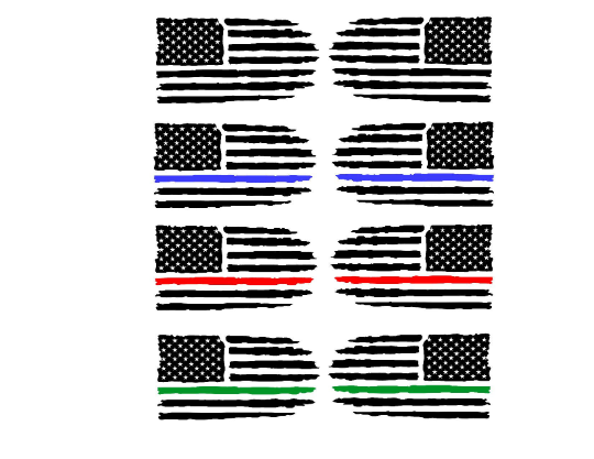 American Flag Distressed Police Fire EMS Thin Blue Line Red Line Green Line